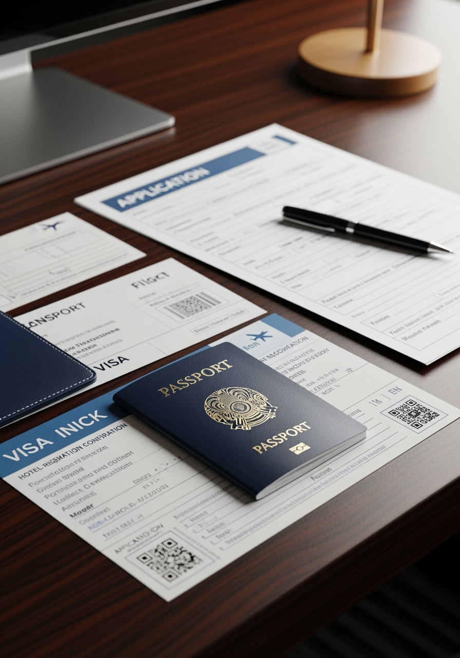 Passport and travel documents for Azerbaijan visa application